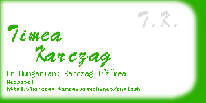 timea karczag business card